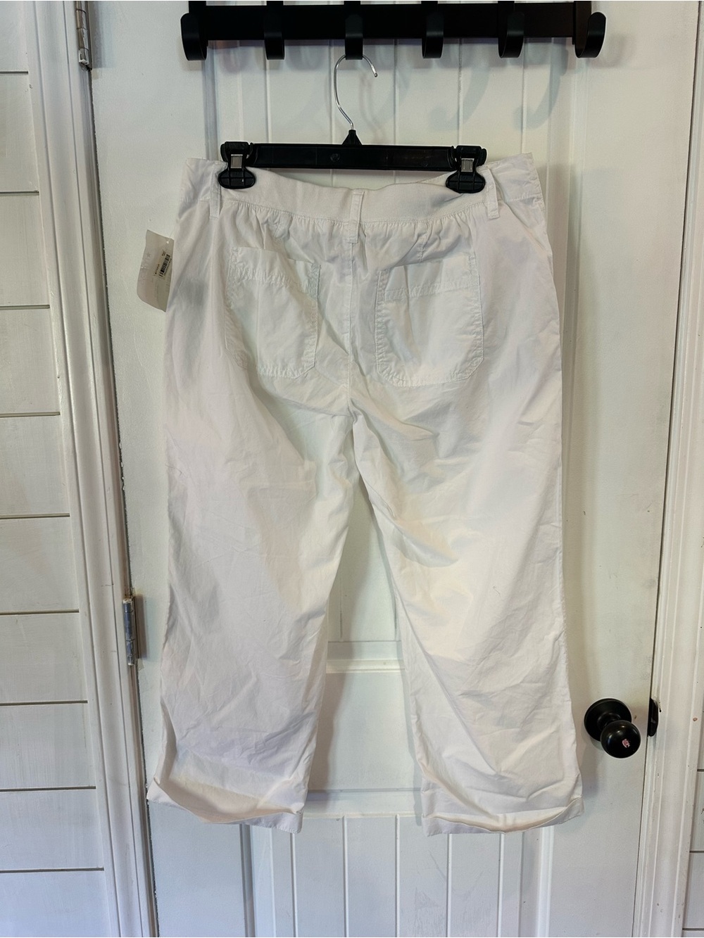 Ralph Lauren White Cropped Drawstring Linen-Blend Pants - Picture 4 of 6